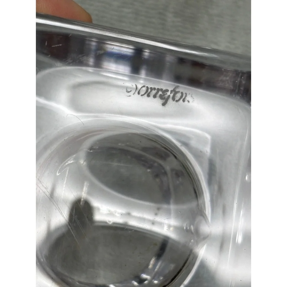 Orrefors Sweden Crystal Cube Votive Candle‎ Holder Signed Clear Art Glass Heavy